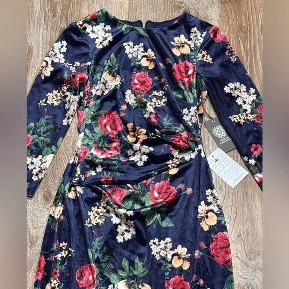 Vince Camuto velvet floral dress - Picture 2 of 4